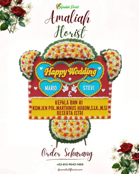 Papan Bunga Pernikahan Antirogo